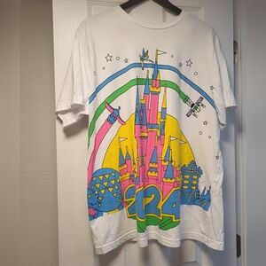 Disney Neon Castle Graphic 2024 Shirt Sz XL